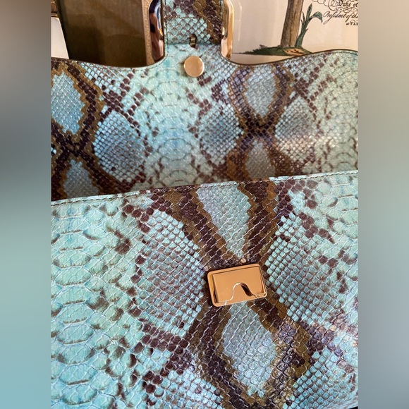 5⭐️SELLER! BRAHMIN 
NWT ($415)🌵Turquoise Stone Tecoma Dayan Satchel MAGNIFICENT! - Picture 8 of 14